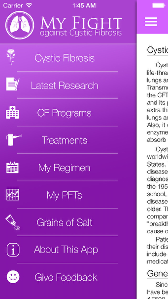 My Fight Against Cystic Fibrosis iOS iPhone App Helps Patients Manage CF